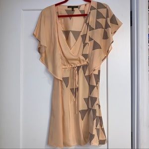Cynthia Steffen Silk Dress Flutter Sleeve